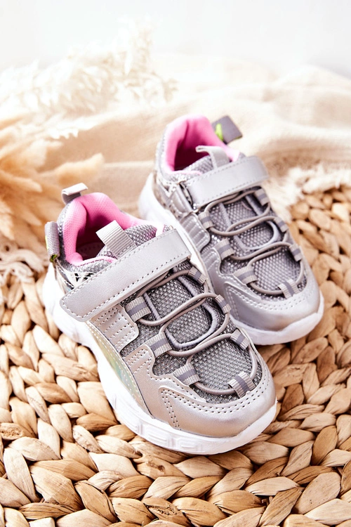 Dziecięce Sportowe Buty Na Rzepy Srebrne Vibo