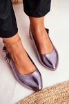 Damskie Balerinki Sergio Leone Srebrny Metalik BL615 Lilon