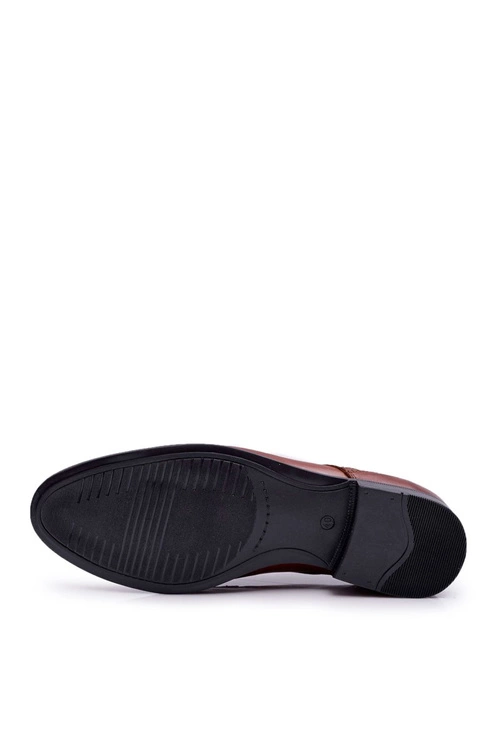 Półbuty Męskie Eleganckie Bednarek Skórzane Brązowe Herod