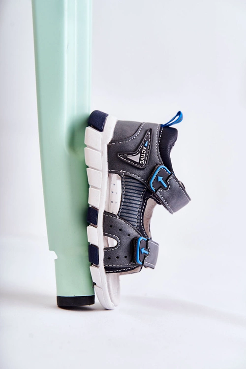 Dziecięce Wygodne Sandałki Ciemnoszare Samell