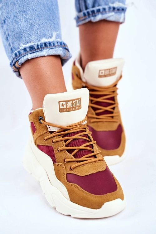 Damskie Sportowe Buty Sneakersy Big Star GG274646 Beżowe