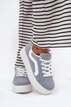 Sneakersy Damskie Na Platformie Niebieskie Tellnira