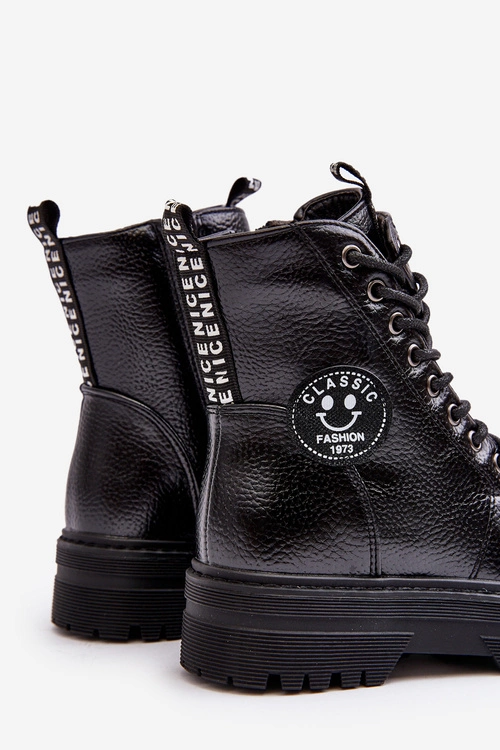 Dziecięce Ocieplane Botki Trapery Czarne Conley