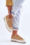 Niskie Damskie Trampki Na Platformie Lee Cooper LCW-23-44-1655L Beżowe