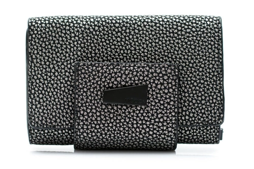 Damski Srebrno Czarny Portfel Nobo