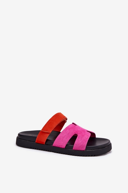 Klapki Damskie Z Rzepem Vinceza 17401 Fuksja