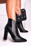 Botki Damskie Na Słupku Czarne Rise Up