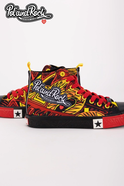 Trampki Pol'and'Rock Festival X Big Star SS174501 Czarno-Czerwone