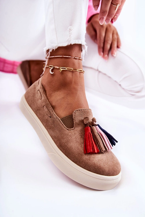 Damskie Tenisówki Trampki Slip-On Brązowe Venira