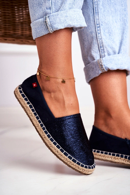 Espadryle Damskie Pleciona Podeszwa Granatowe Big Star DD274A147