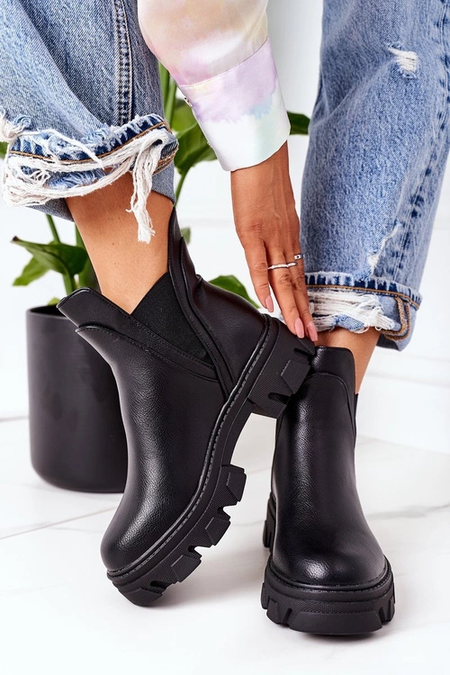 Ocieplane Botki Sztyblety Czarne Hashtag