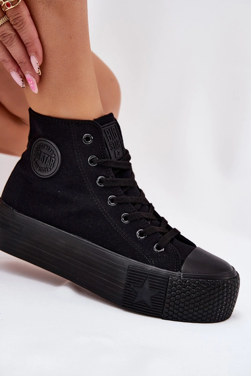 Trampki Damskie Na Platformie Big Star RR274742 Czarne