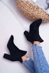 Botki Damskie Na Obcasie Sergio Leone Czarne BT525
