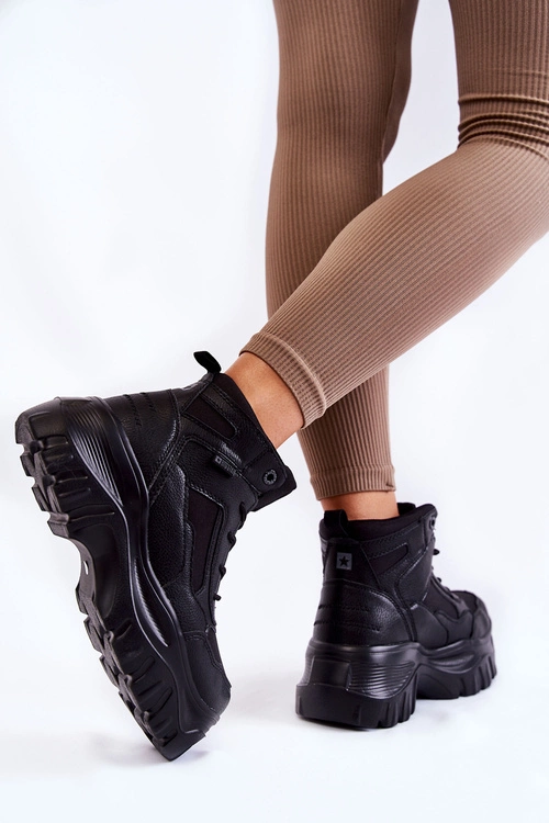 Modne Botki Trapery Memory Foam Big Star KK274371 Czarne