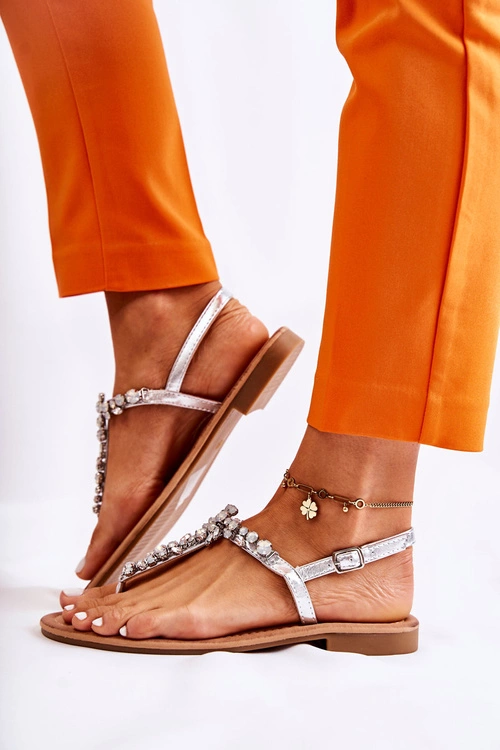 Damskie Sandały Na Lato Srebrne Margery