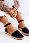 Damskie Espadryle Na Sprzączkę Czarne Bonetti