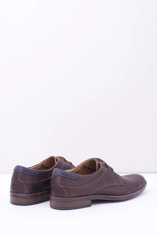 Wizytowe Męskie Skórzane Półbuty Brąz Santiago