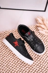 Dziecięce Skórzane Trampki Z Gwiazdą BIG STAR DD374105 Czarne