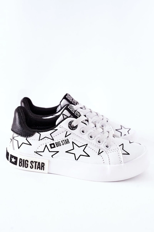 Dziecięce Skórzane Tenisówki BIG STAR II374001 Białe