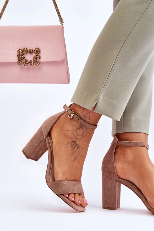 Damskie Klasyczne Zamszowe Sandały Brązowe Passo