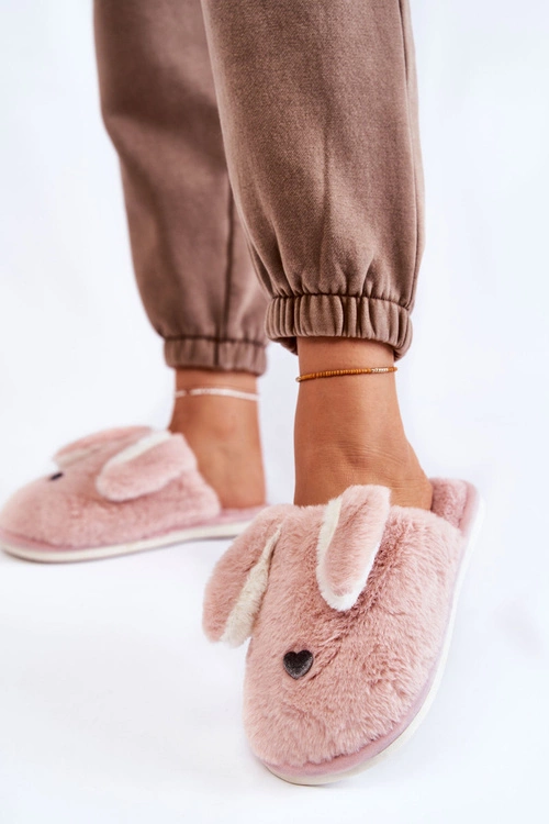 Damskie Wsuwane Futrzane Papcie Jasnofioletowe Remmi