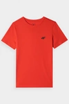 Chłopięcy T-shirt Gładki Bawełniany Pomarańczowy 4F 4FJWMM00TTSHM1626-70S