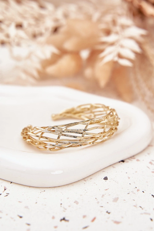 Bransoletka Sztywna Ze Stali Chirurgicznej Złota