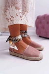 Espadryle Damskie Wiązane Wstążką Różowe Mila