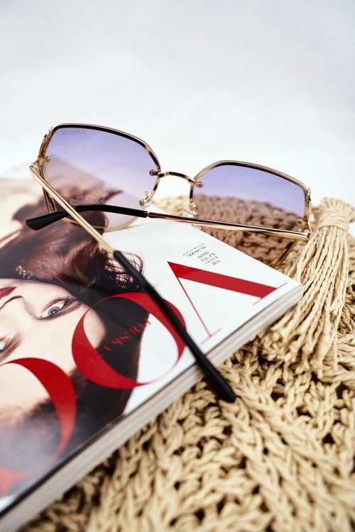 Okulary Przeciwsłoneczne Prius PRE-38 Złote Czarne Gradient Brokat