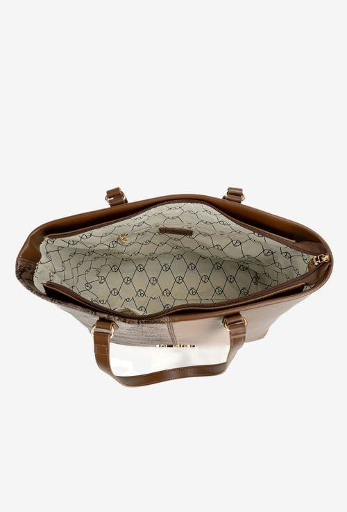 Torebka Shopperka Zwierzęcy Wzór NOBO BAG5740-M17 Brązowa