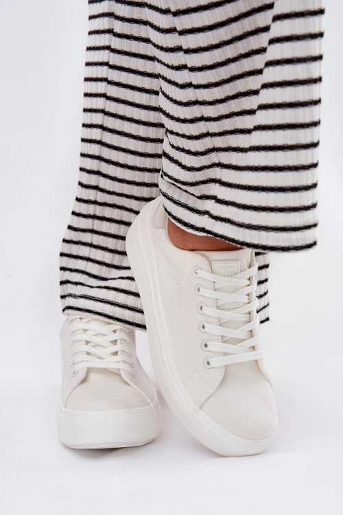 Materiałowe Trampki Damskie Na Platformie Big Star RR274463 Białe