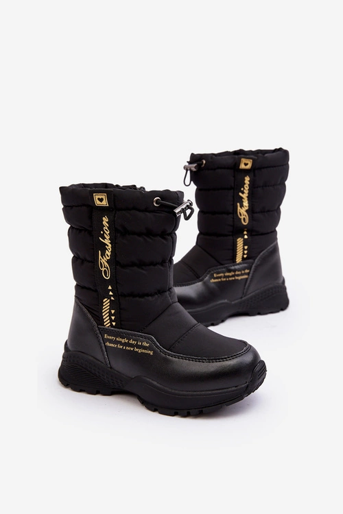 Dziecięce Śniegowce Ocieplane Wełną Na Suwak Czarne Delhi