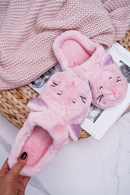 Kapcie Damskie Kotki z Uszami Różowe Sleppyhead
