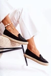 Ażurowe Wsuwane Damskie Espadryle Czarne Meredith