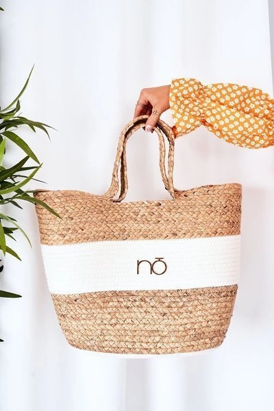 Pleciona Torebka Shopper Na Plażę NOBO XK0260 Beżowa