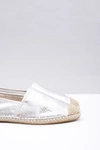 Lu Boo | Wsuwane Srebrne Damskie Espadryle Wąż Pray