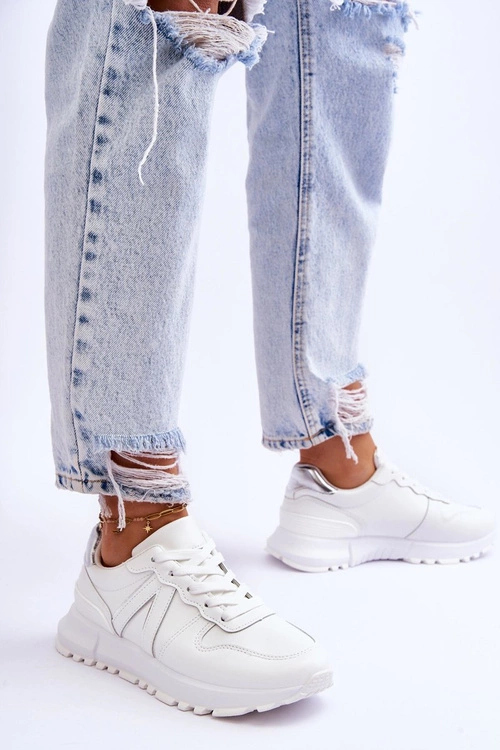 Damskie Niskie Buty Sportowe Białe Elliot