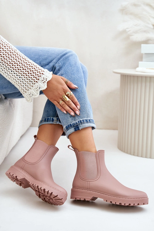 Kalosze Damskie Z Elastycznymi Wstawkami Brudny Róż Ciariel
