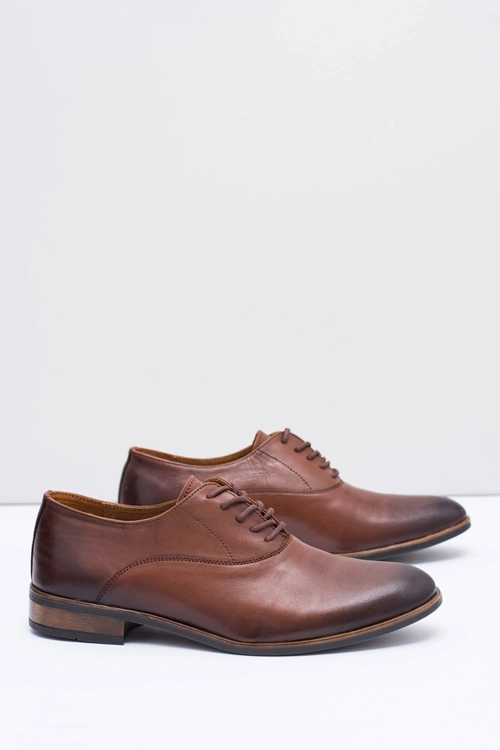 Półbuty Męskie Bednarek Skórzane Wizytowe Brązowe Clark