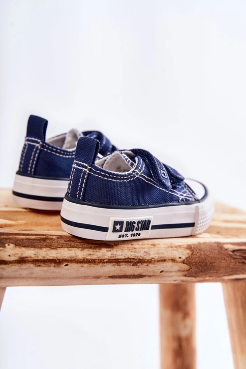 Dziecięce Materiałowe Trampki Na Rzep BIG STAR KK374081 Granatowe