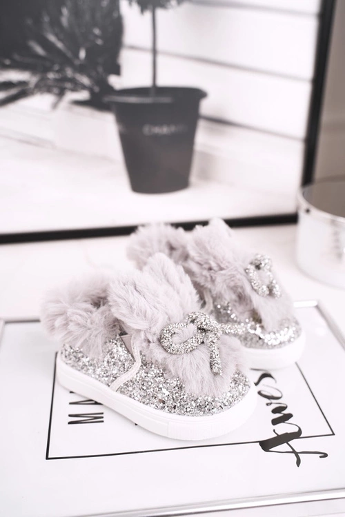 Dziecięce Trampki Ocieplane Szare Mumi