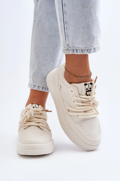 Damskie Sneakersy Eko Skórzane Beżowe Avanalis