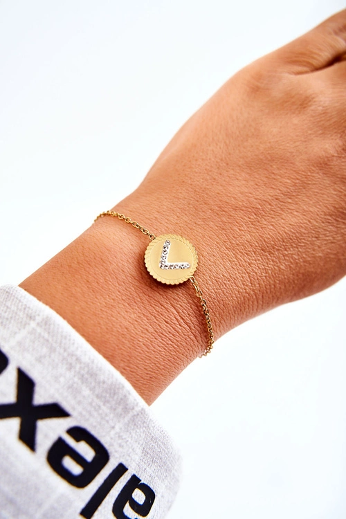 Damska Bransoletka Celebrytka Z Ozdobą I Cyrkoniami Złota