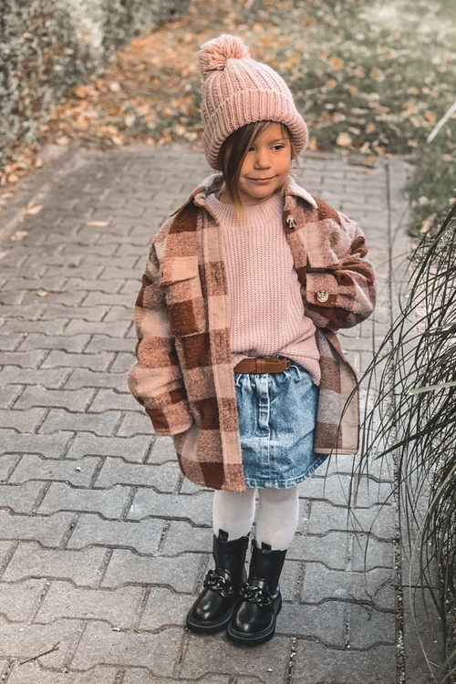 Dziecięce Botki Ocieplane Łańcuch Czarne Hinea