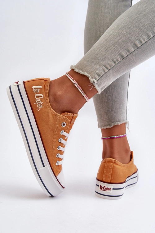 Trampki Damskie Na Grubej Podeszwie Lee Cooper LCW-24-31-2216 Pomarańczowe