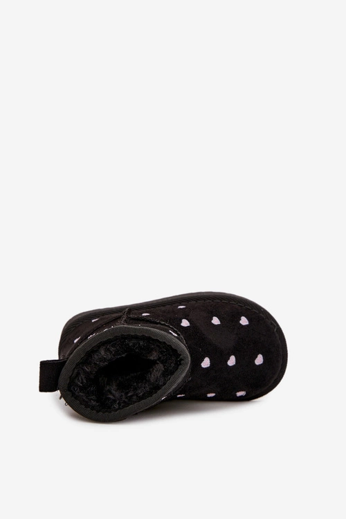 Śniegowce Dziecięce Z Serduszkami Czarne Gracina