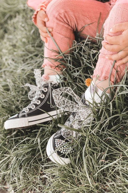 Dziecięce Trampki Z Cyrkoniami Czarne Smile