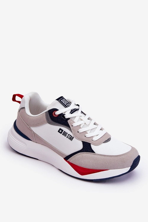Męskie Buty Sportowe Memory Foam Big Star LL174235 Biało-Szare