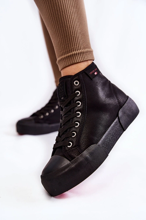 Damskie Wysokie Trampki Cross Jeans KK2R4055C Czarne