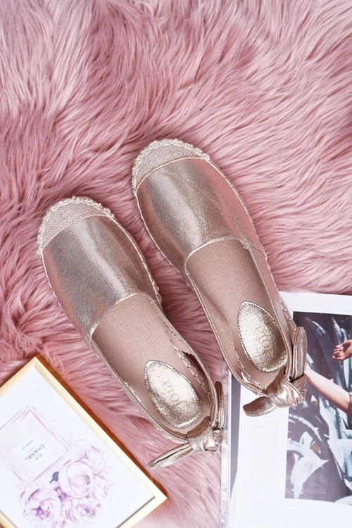 Espadryle Damskie Tenisówki Złote Moriente